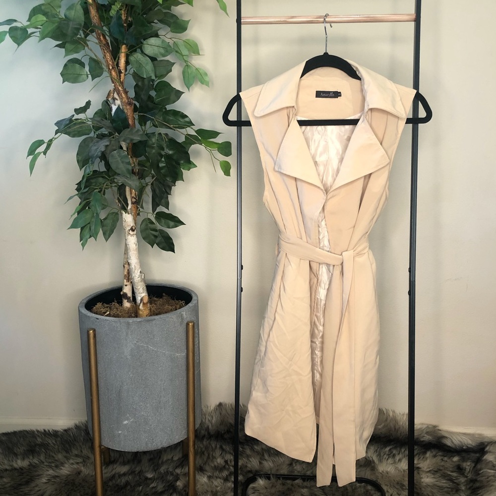 Trench style duster vest by Amaryllis